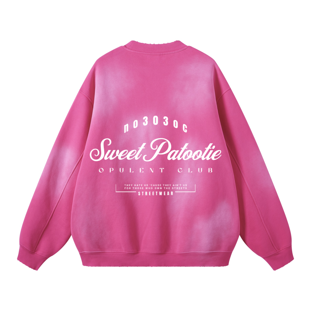 SP303 Round Neck Washed Distressed Ombre Heavyweight Sweatshirt(440GSM)