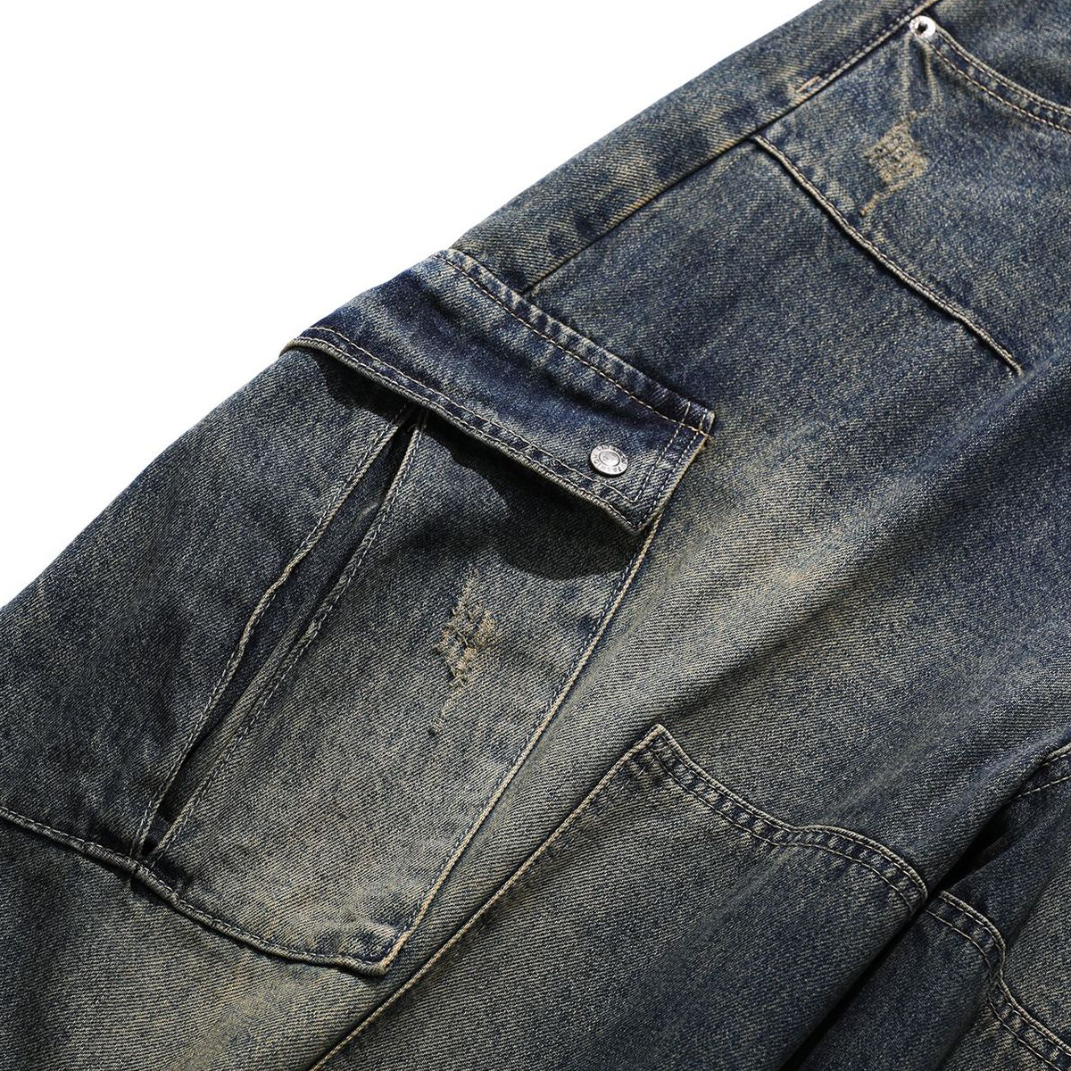 303 Heavyweight Multi-Pocket Washed Vintage Loose Jean