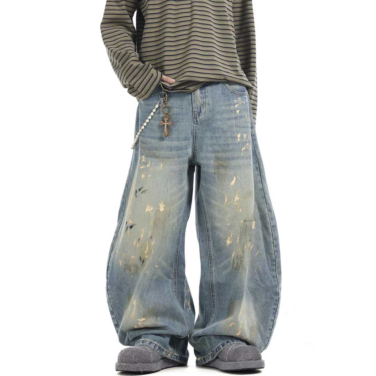 303 Hand-Painted Loose Streetwear Jeans