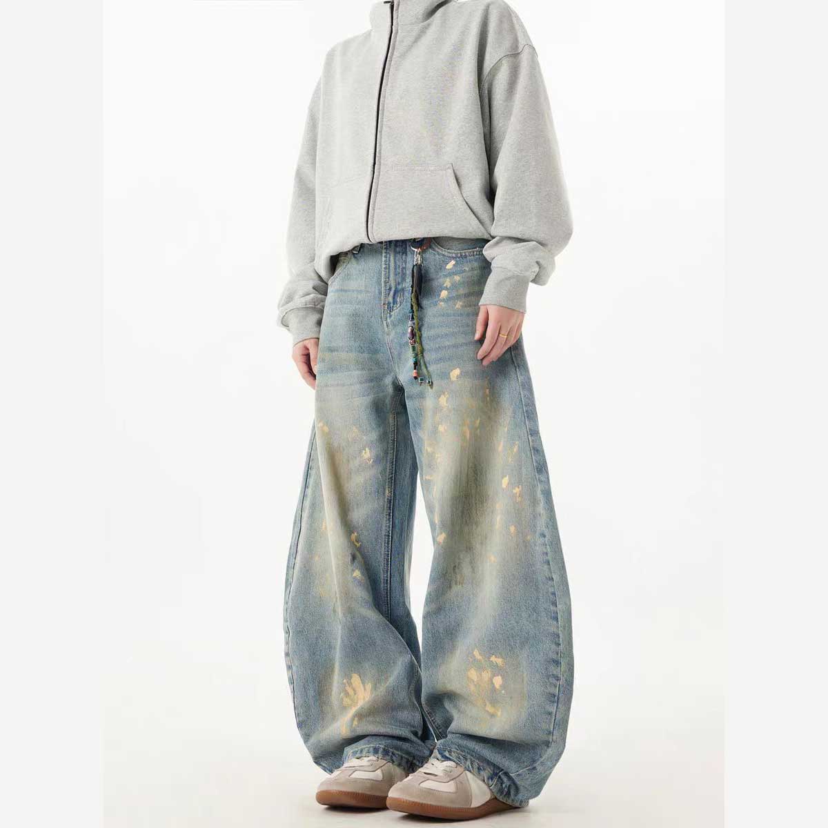 303 Hand-Painted Loose Streetwear Jeans